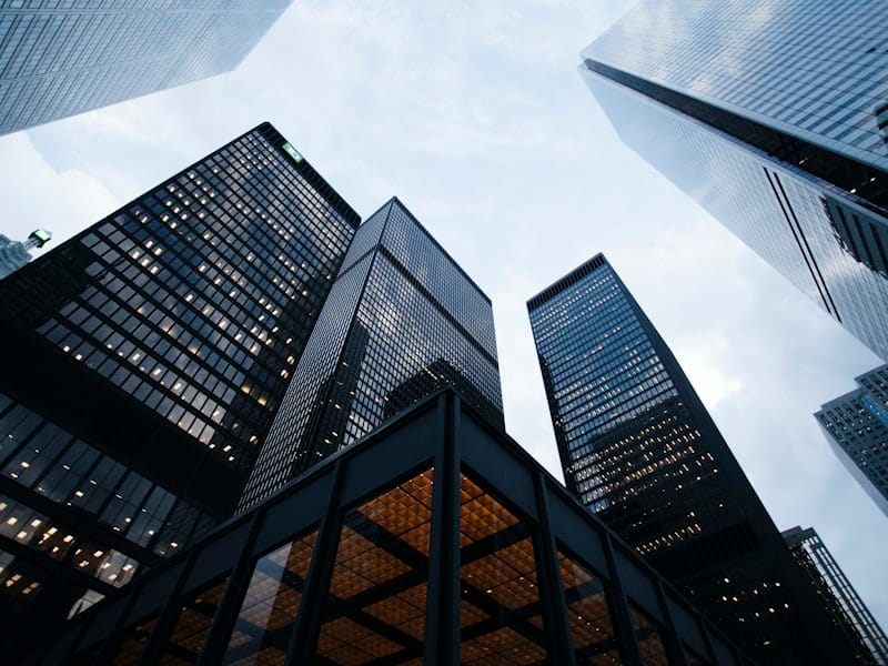 Commercial office towers after an all-clear security pass