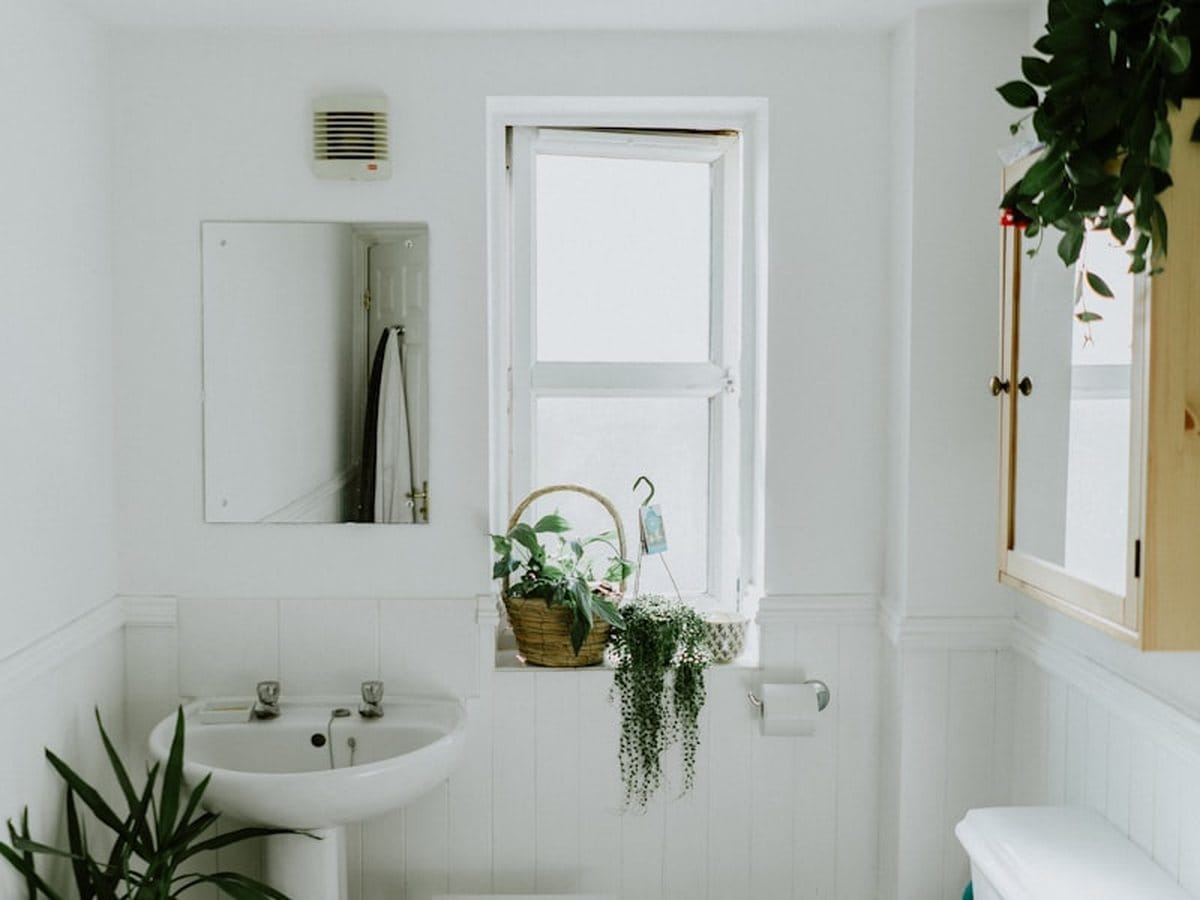 Sparkling clean commercial bathroom after professional cleaning