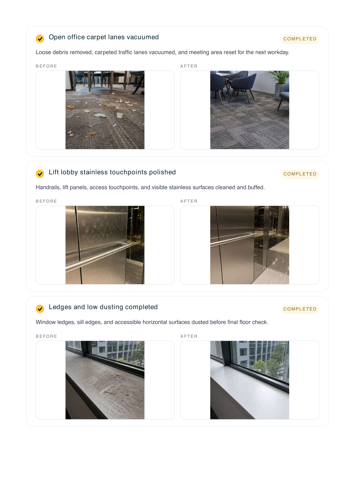 White-label cleaning report second page preview